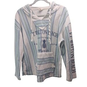 Southern Spirit Ft‎ Walton Beach Florida Striped Hoodie Pullover Size S